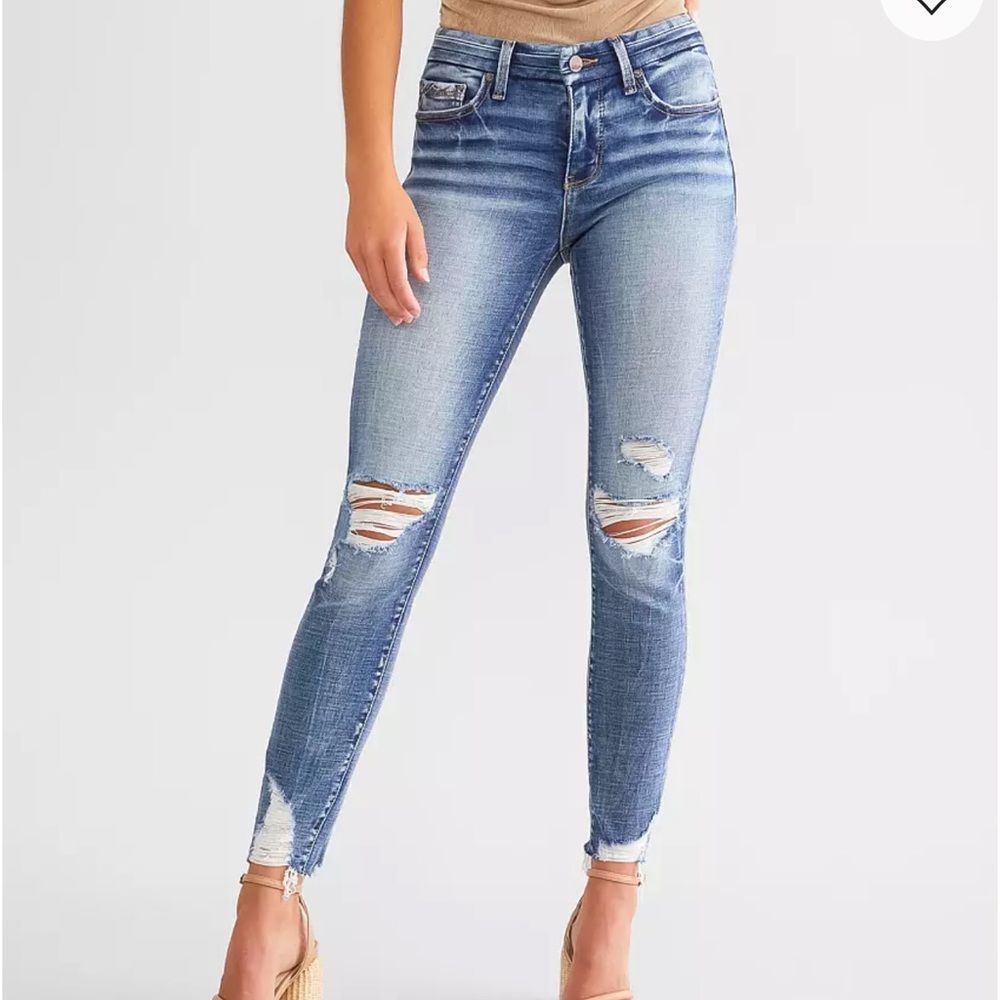 Buckle Women's Skinny Jeans - Light Blue